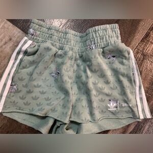 Adidas x Disney Women’s Stitch Shorts Hazey Green Size XXS